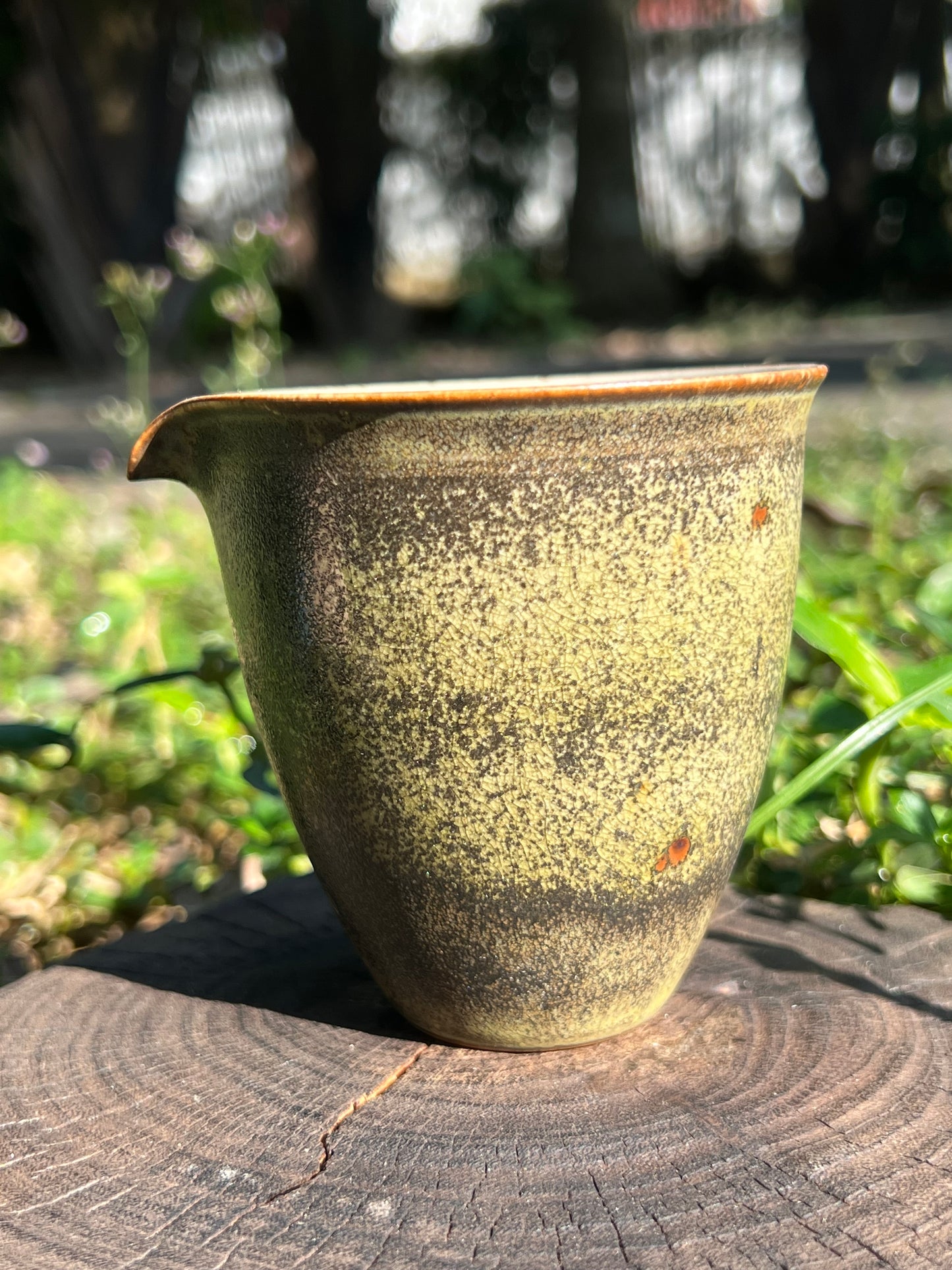 Fair cup Pottery Handmade Green Glaze Cup Handcrafted Gongdaobei Artwork Gongfu Teaware Japanese Ceramic