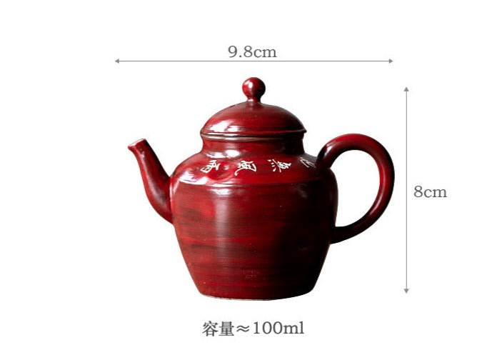 This is a pottery teapot