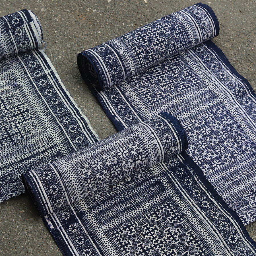 This is a Chinese Miao batik table cloth tea mat