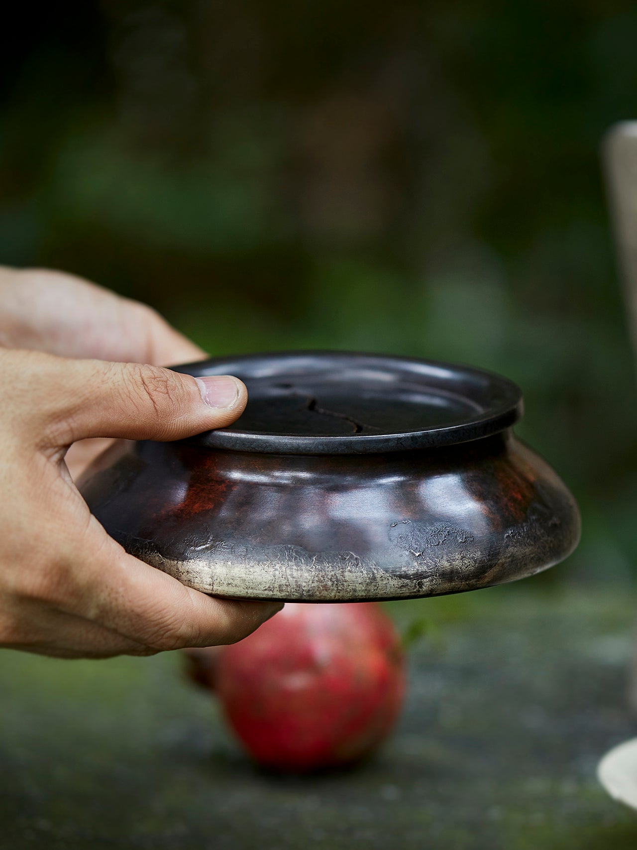 Tea Tray Purple Copper Handforging Tea Boat Chaozhou Chinese Master Artwork Teapot Holder Tea Boat