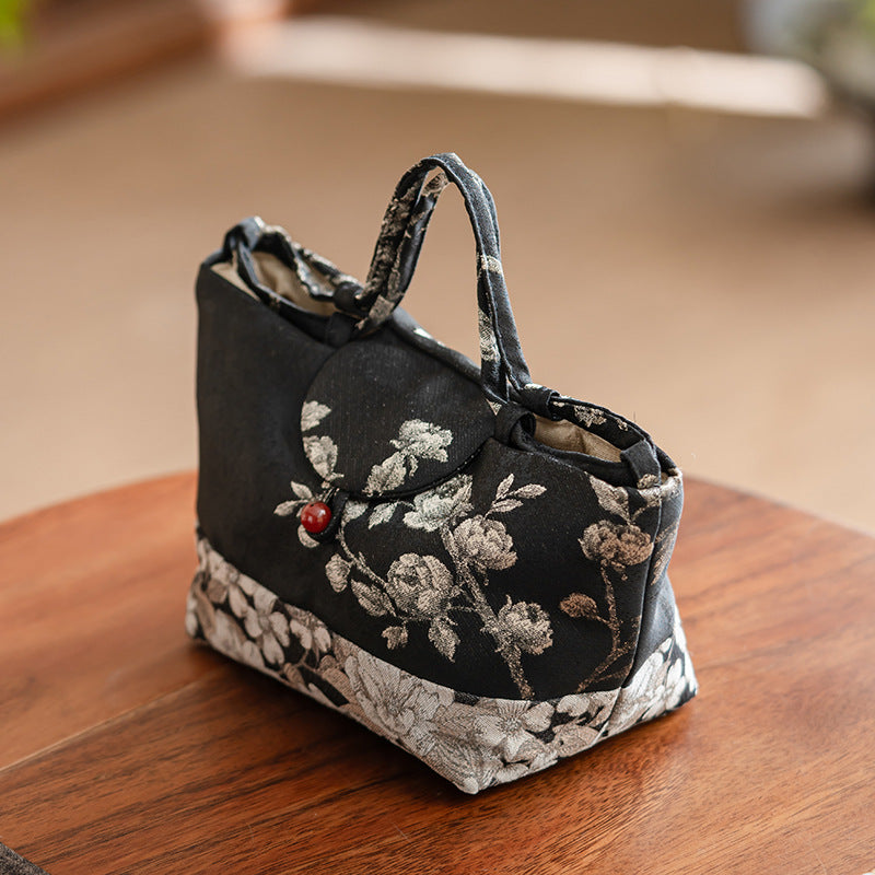 This is a brocade storage bag. this is a cloth tea bag