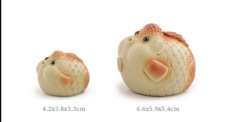 Tea Pets Handmade Yixing Clay Cute Bubble Fish Chinese Tea Pet