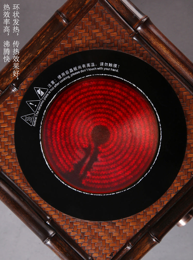 Chinese Electric Ceramic Heater Original Bamboo Weaving Designed Anti-water 1000W 220V Low Heating Voice