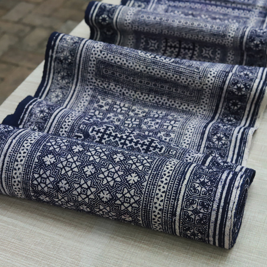 This is a Chinese Miao batik table cloth tea mat