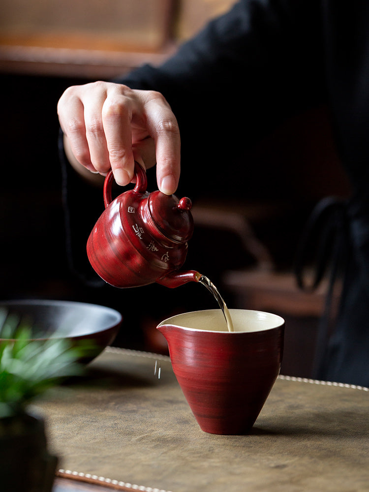This is a pottery teapot