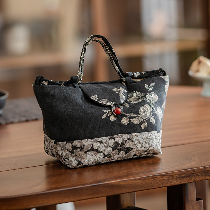 This is a brocade storage bag. this is a cloth tea bag