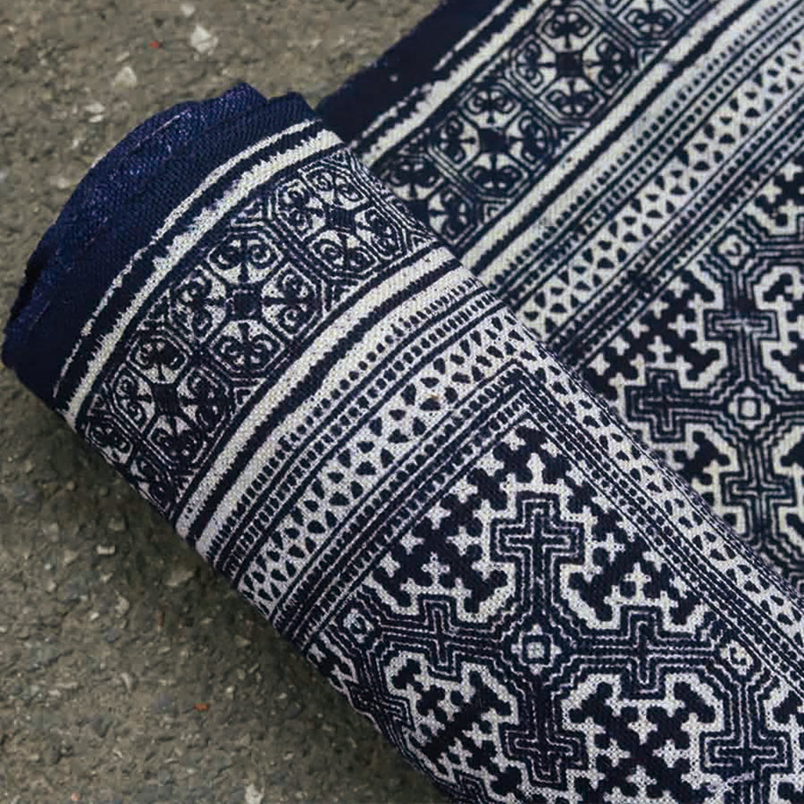 This is a Chinese Miao batik table cloth tea mat