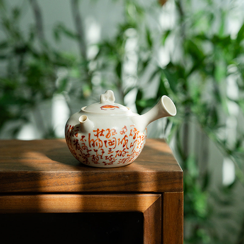 This is a soda glaze teapot