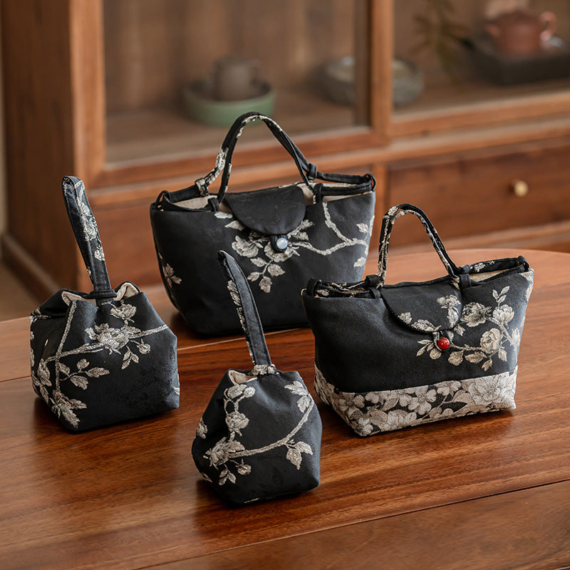 This is a brocade storage bag. this is a cloth tea bag