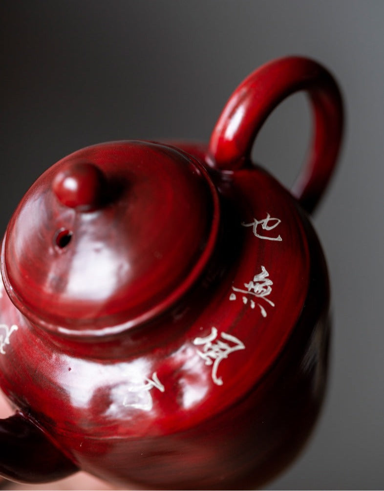 This is a pottery teapot