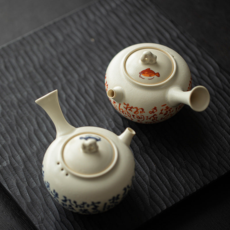 This is a soda glaze teapot