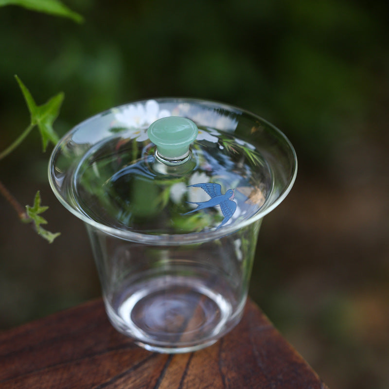 This is a glass teapot gaiwan