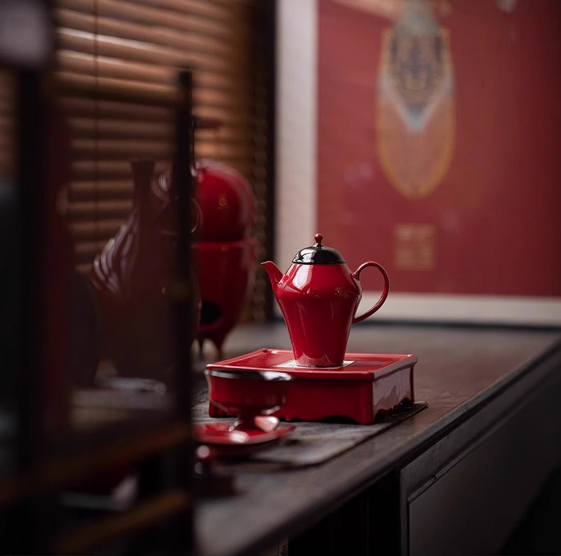 this is Chinese red teapot. this is a ceramic teapot