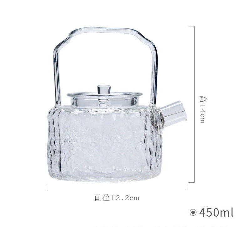Handmade Original Glass Kettle Brewing Teapot High Borosilicate Glass Handle Glass Kettle