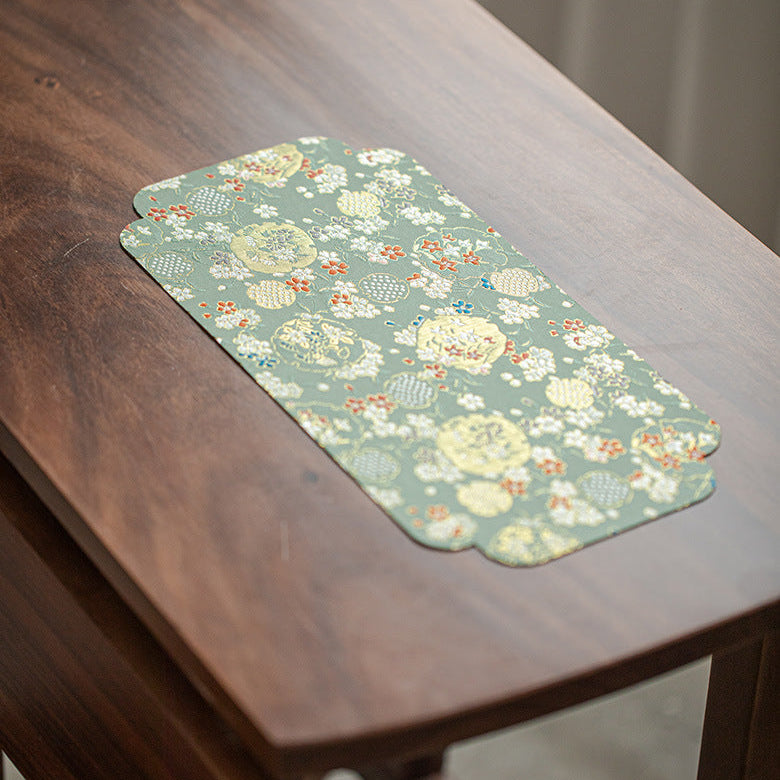 This is a silk brocade chaxi tea mat. this is a waterproof table cloth
