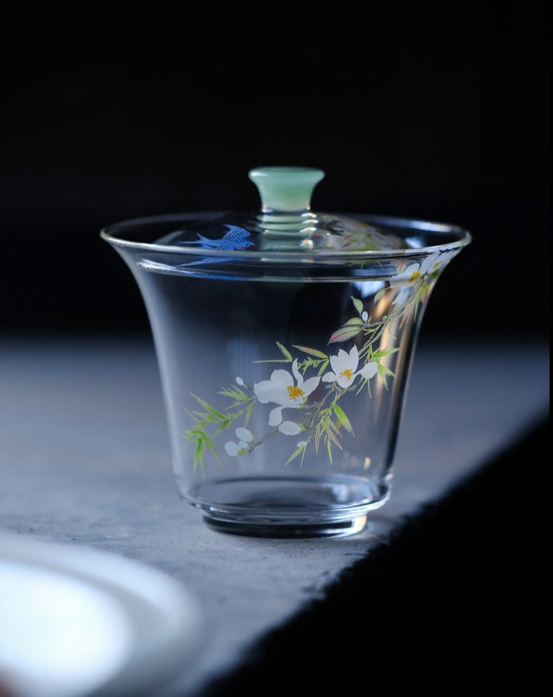 This is a glass teapot gaiwan
