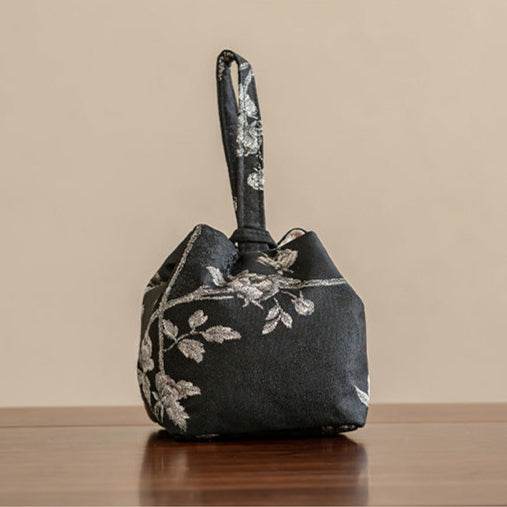 This is a brocade storage bag. this is a cloth tea bag