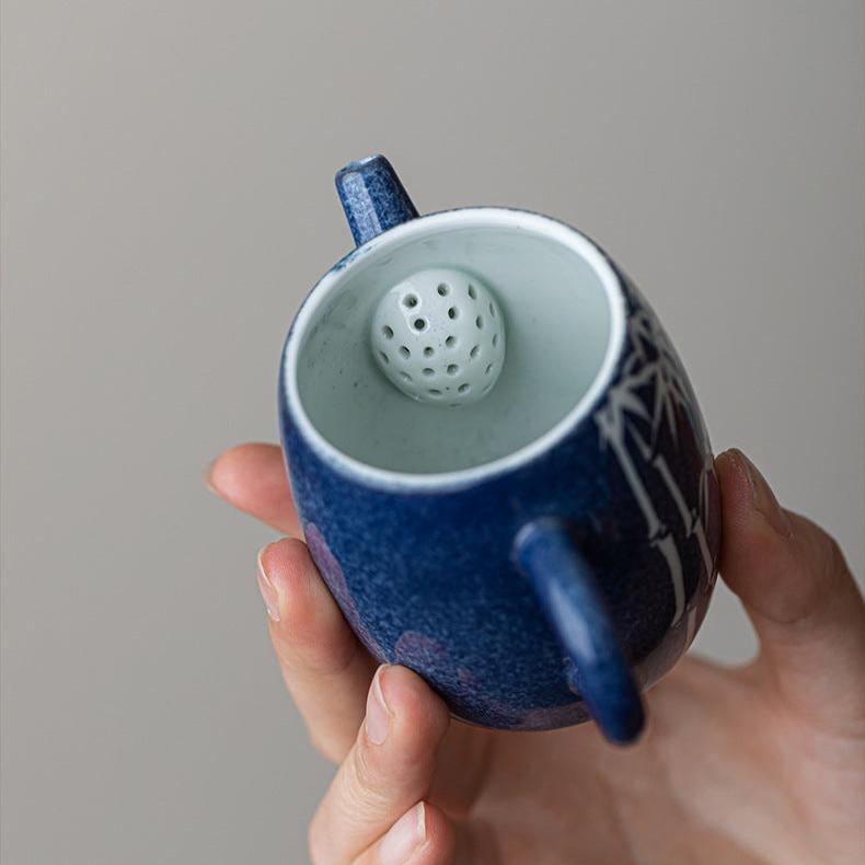 This is a ceramic teapot