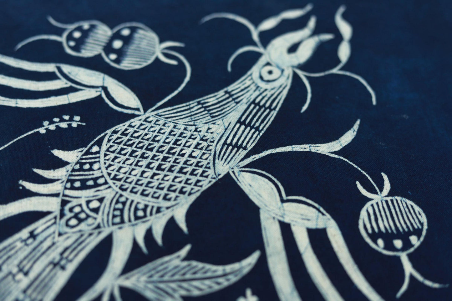 This is a Chinese Miao style batik table cloth tea mat