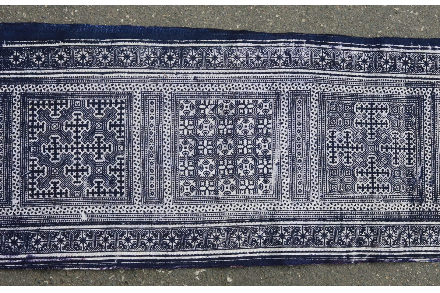 This is a Chinese Miao batik table cloth tea mat