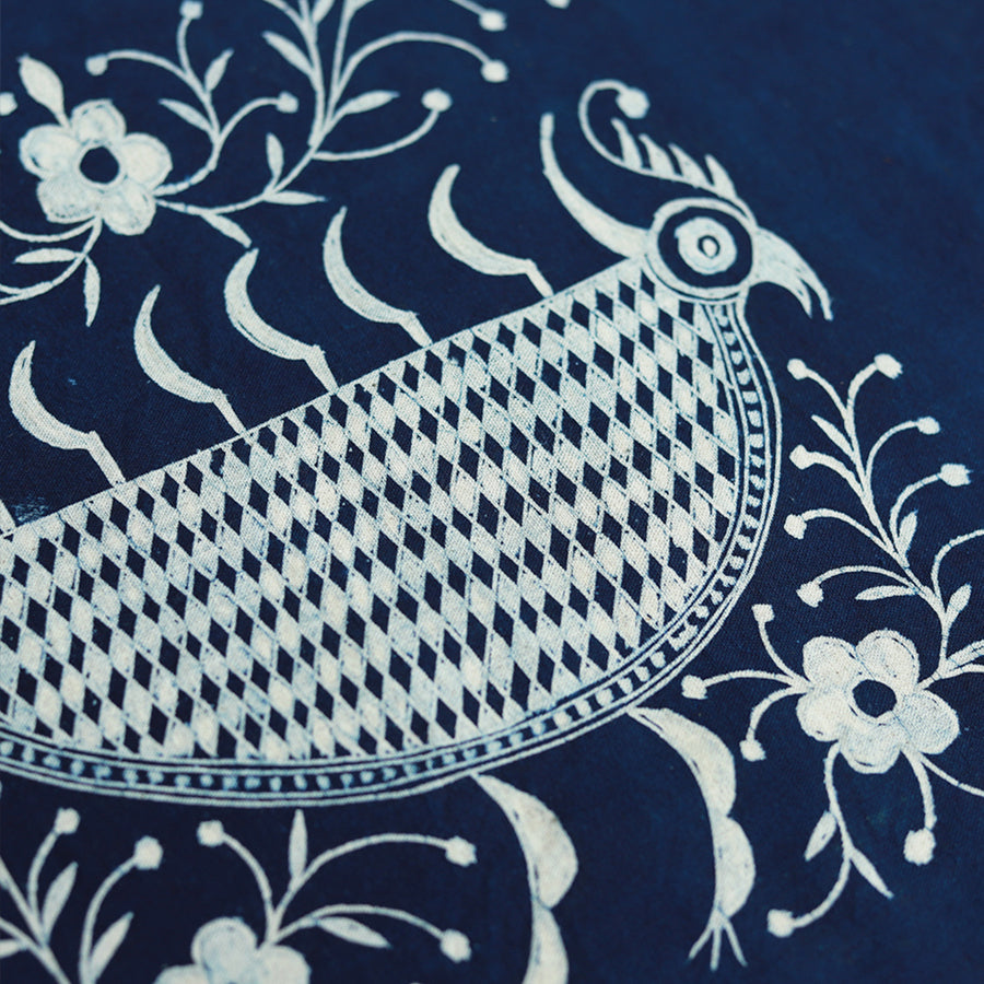 This is a Chinese Miao style batik table cloth tea mat