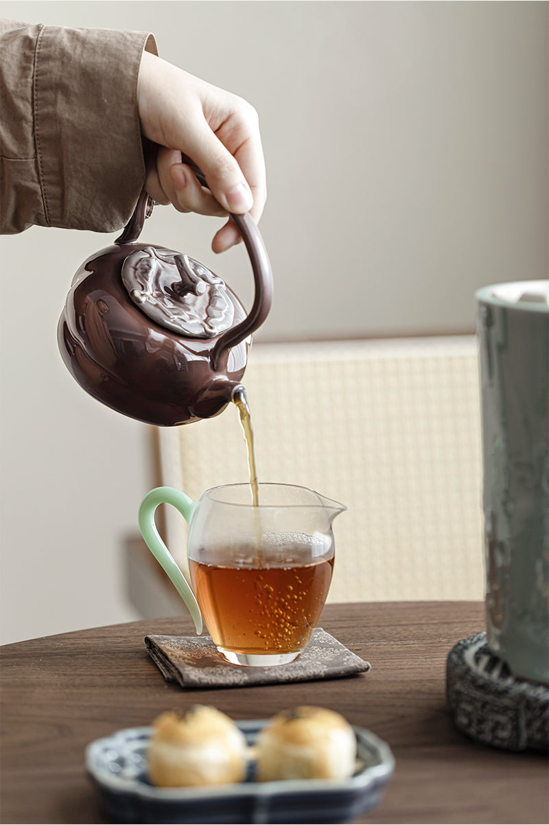 Chinese Soda Glaze Lifting Pottery Pot Kettle Pottery Open Fire Charcoal Burning Alcohol Stove Set