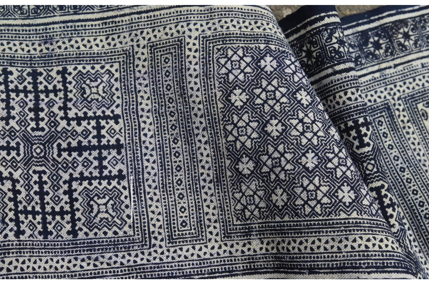 This is a Chinese Miao batik table cloth tea mat