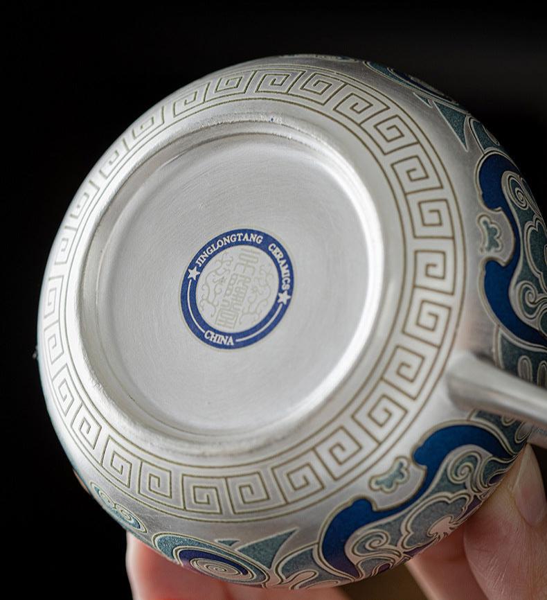 This is a gilded silver teapot. This is a ceramic teapot