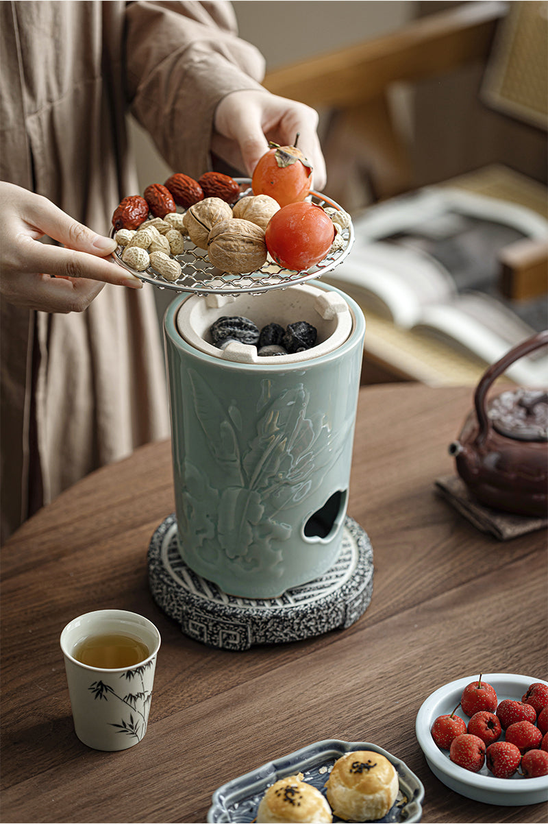 Chinese Soda Glaze Lifting Pottery Pot Kettle Pottery Open Fire Charcoal Burning Alcohol Stove Set
