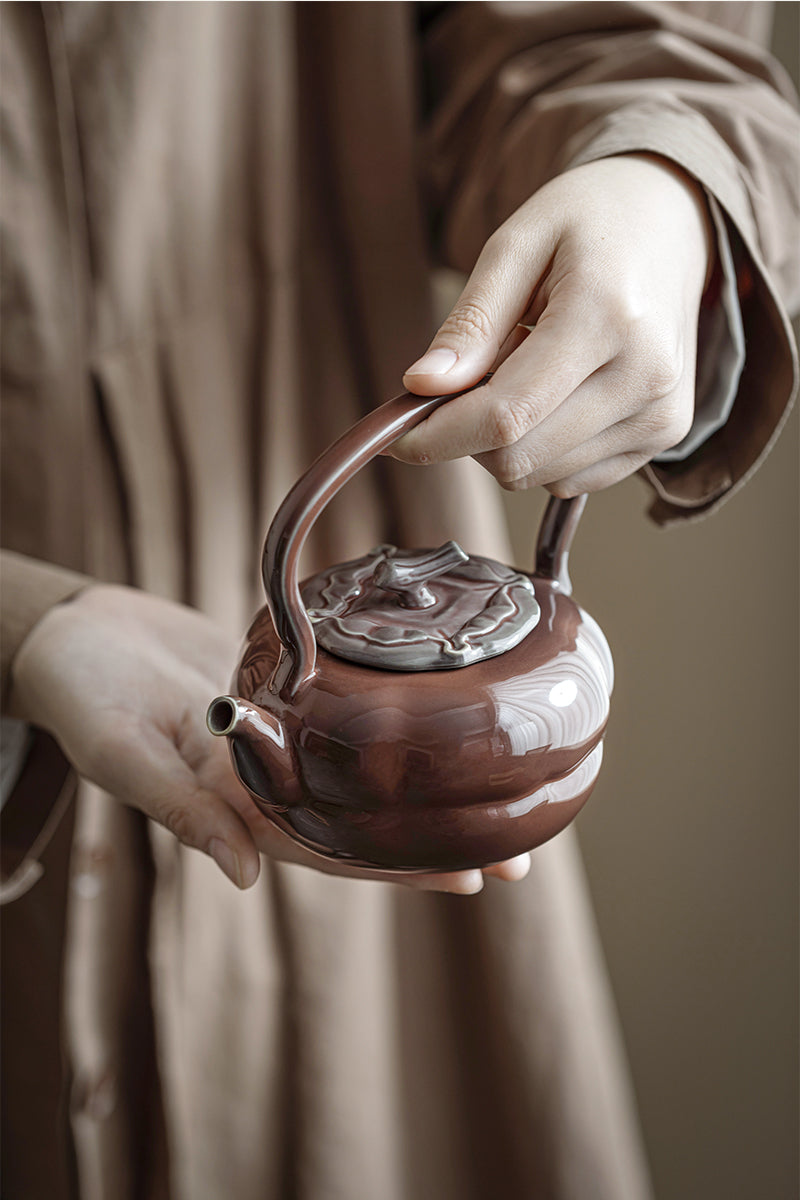 Chinese Soda Glaze Lifting Pottery Pot Kettle Pottery Open Fire Charcoal Burning Alcohol Stove Set