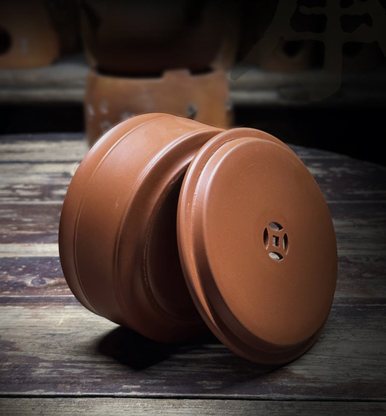 Tea Tray Handmade Chinese Red Clay Tea Tray Antique Tea Boat Chinese Master Artwork Teapot Holder