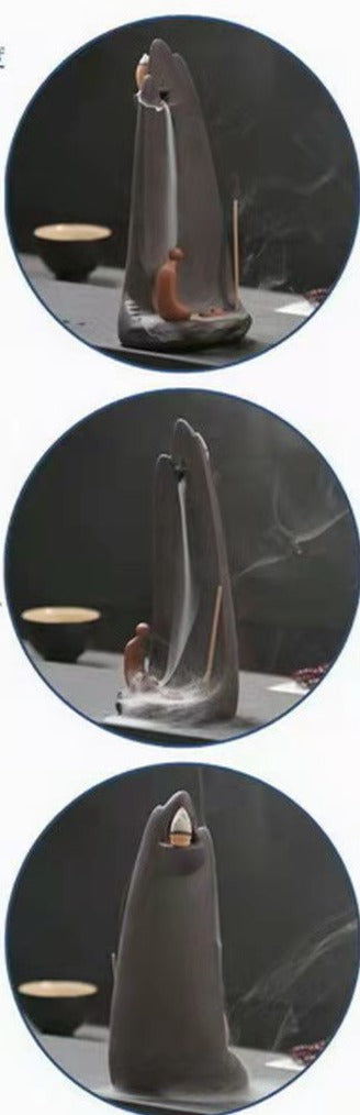 This is a pottery backflow incense holder