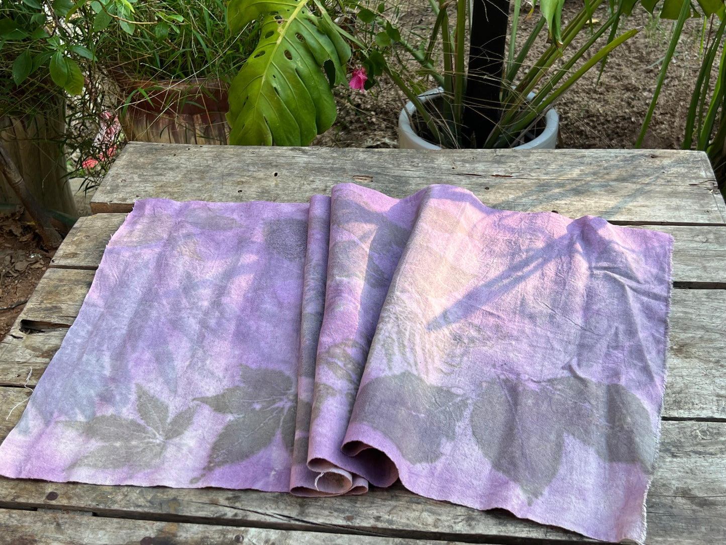 Hand Dyed Tea Table Cloth Tea Mat Plant Dyed Pure Cotton Purple Color Chabu Chaxi