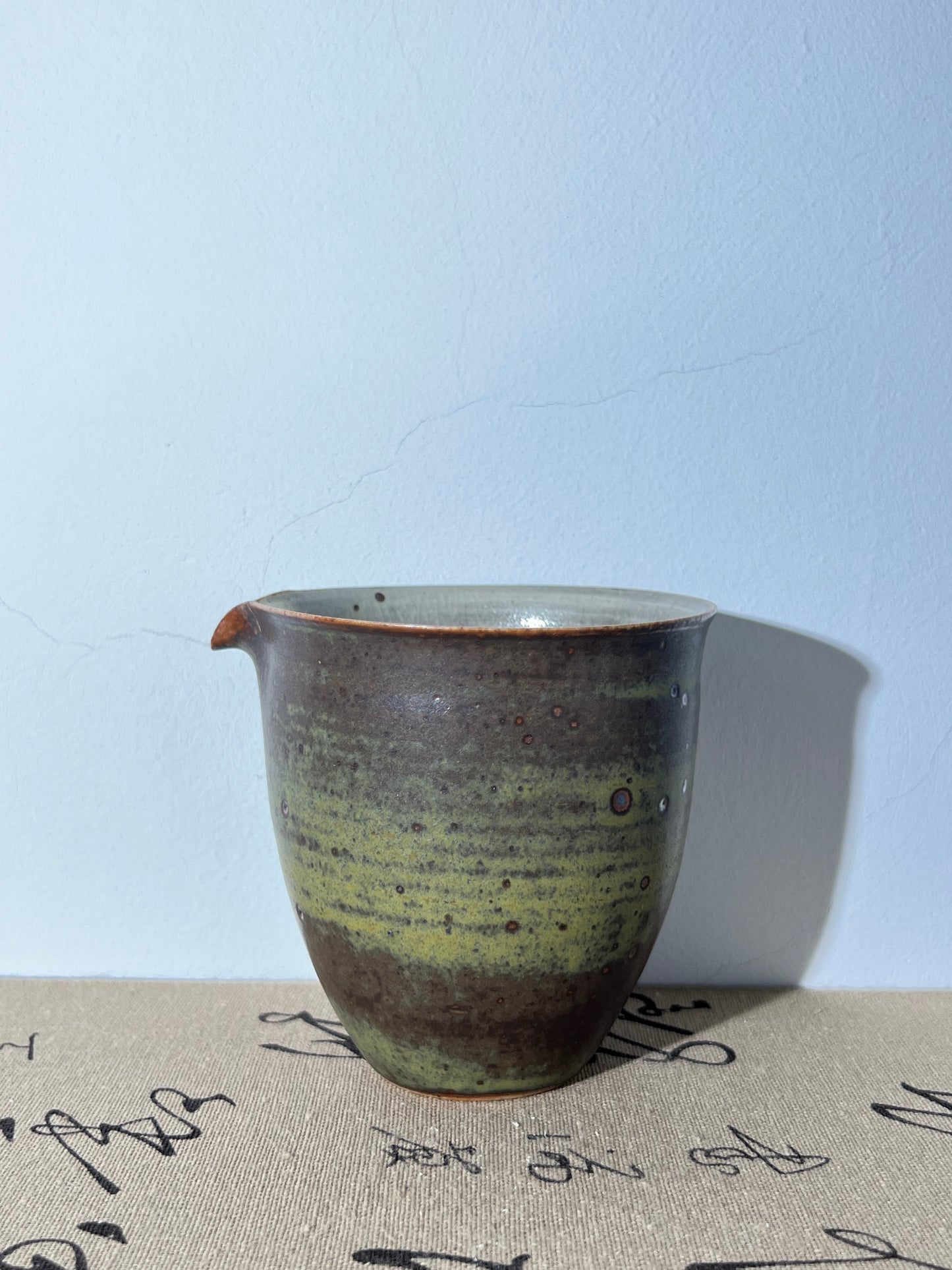 Fair cup Pottery Handmade Green Glaze Cup Handcrafted Gongdaobei Artwork Gongfu Teaware Japanese Ceramic