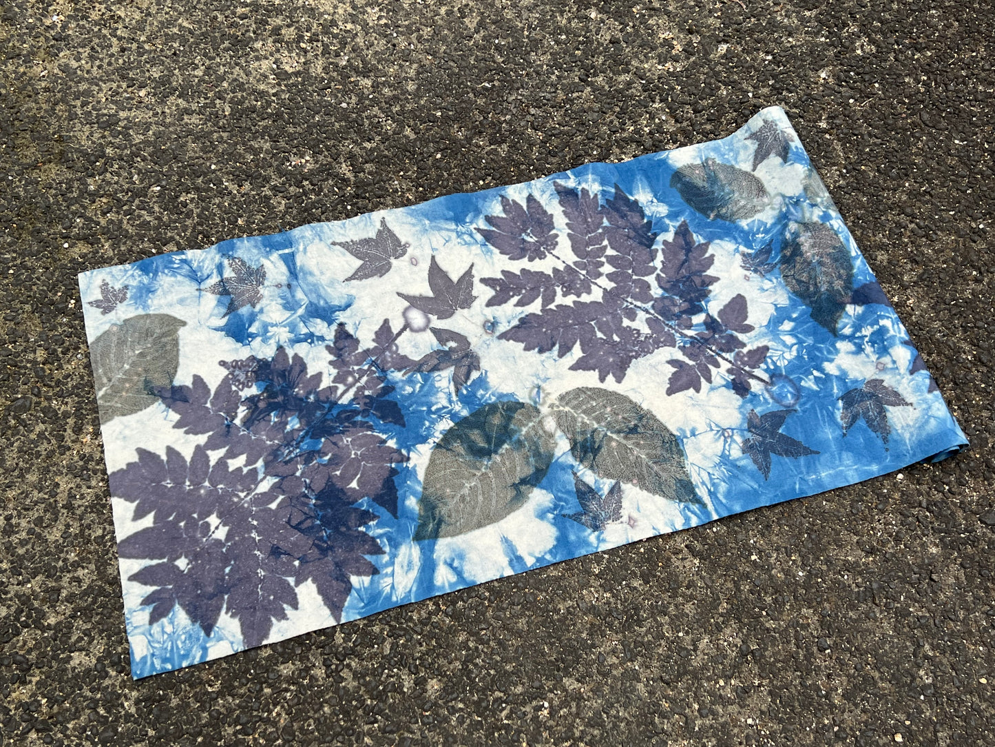 Hand Dyed Indigo Dyeing Tea Table Cloth Plant Dyed Cotton Tea Mat Natura Dye  Chabu Chaxi