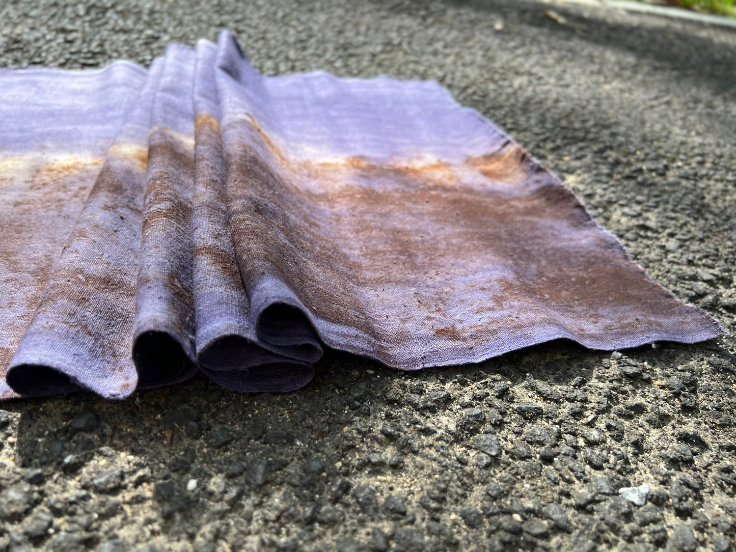 Hand Dyed Plant Dyed Cotton Tea Table Cloth Nature Dye Tea Mat Chabu Chaxi Purple Color