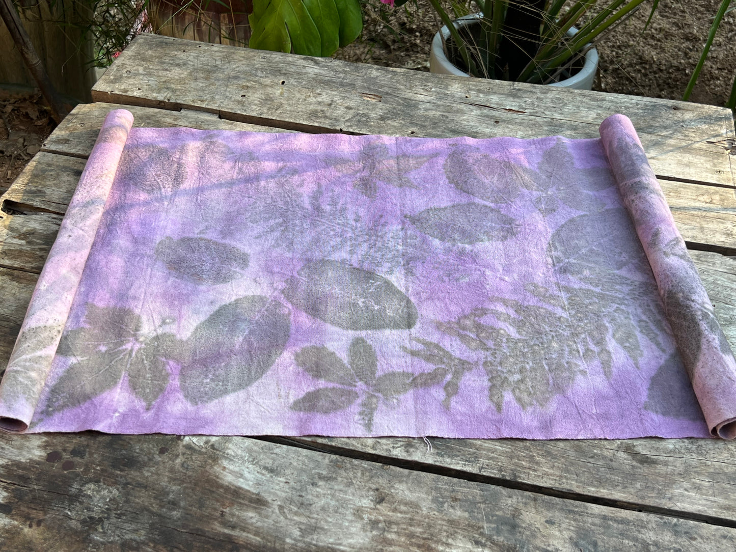 Hand Dyed Tea Table Cloth Tea Mat Plant Dyed Pure Cotton Purple Color Chabu Chaxi