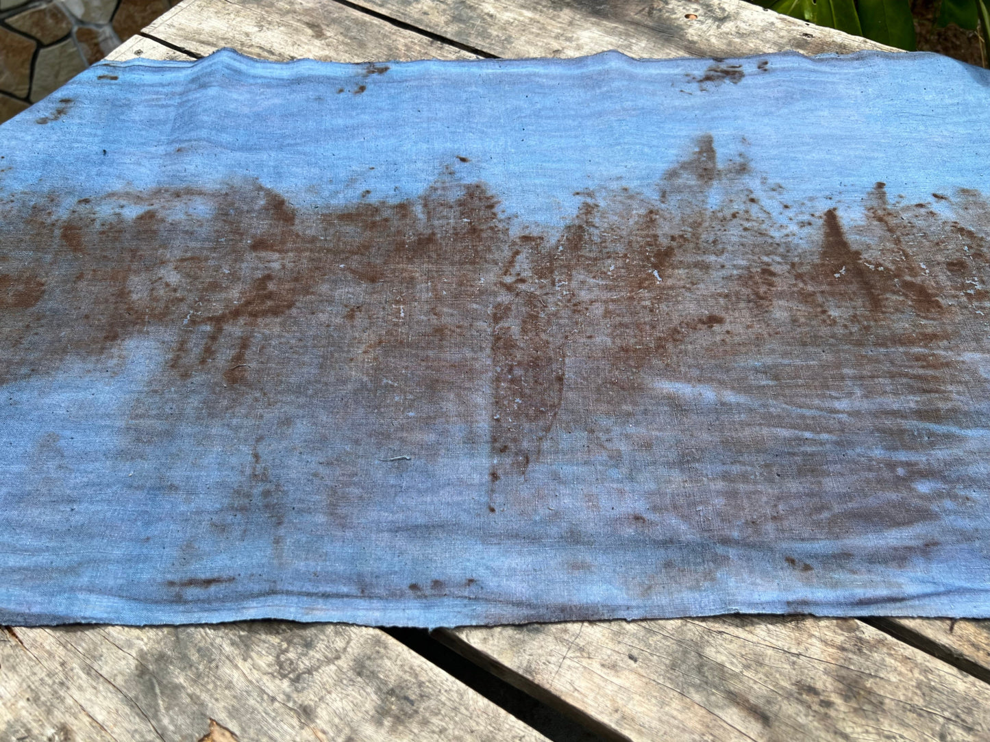 Hand Dyed Plant Dyed Tea Table Cloth Nature Dyed Cotton Tea Mat Two Sides Chabu Chaxi