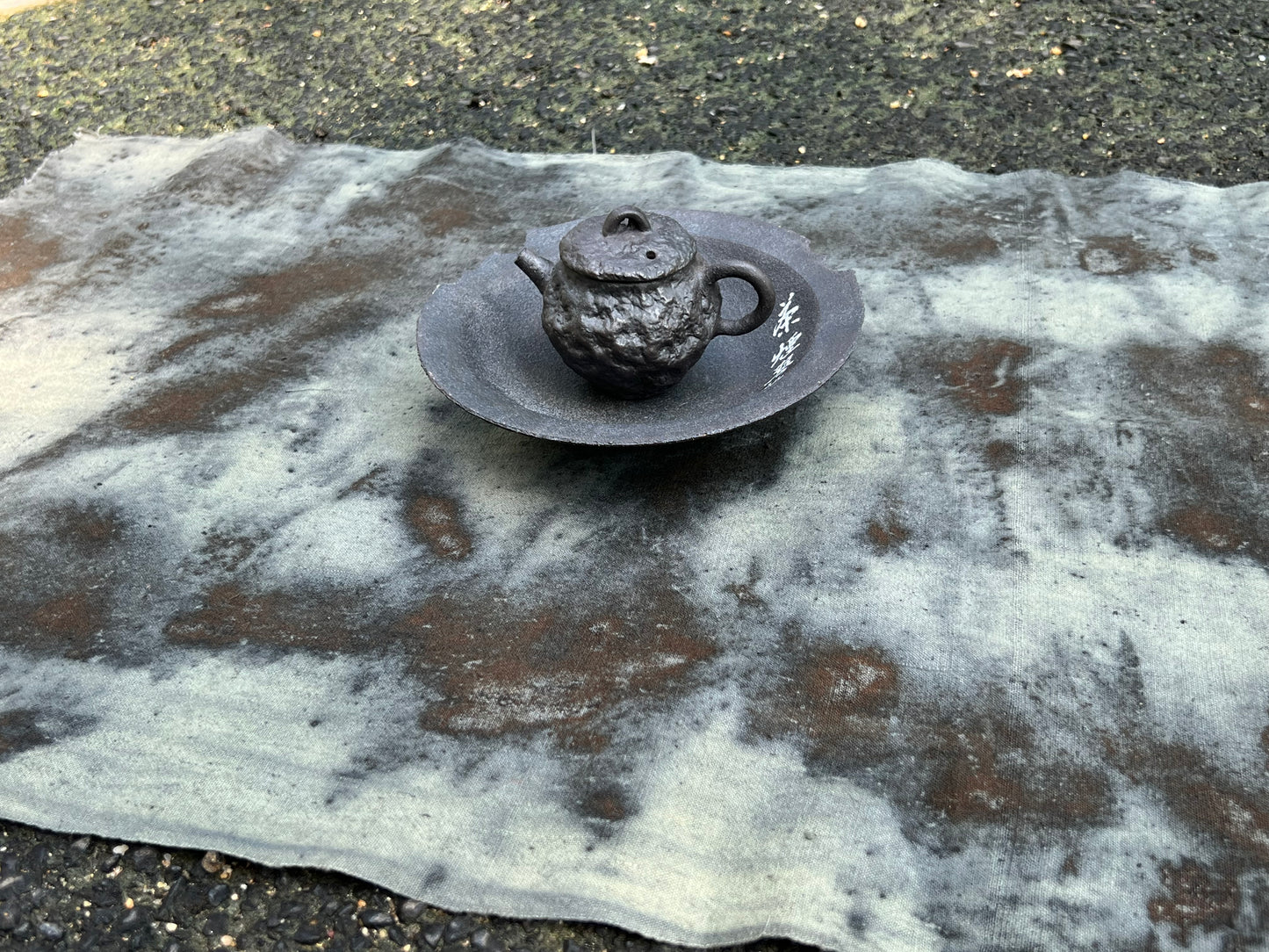 Hand Dyed Tea Table Cloth Natura Plant Dyed Cotton Tea Mat Chabu Chaxi