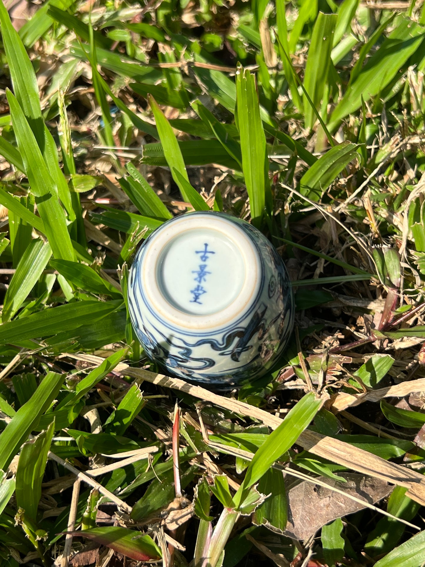 Hand Painted Chinese Blue And White Porcelain Lion Teacup Jingdezhen Master Ceramic Artwork