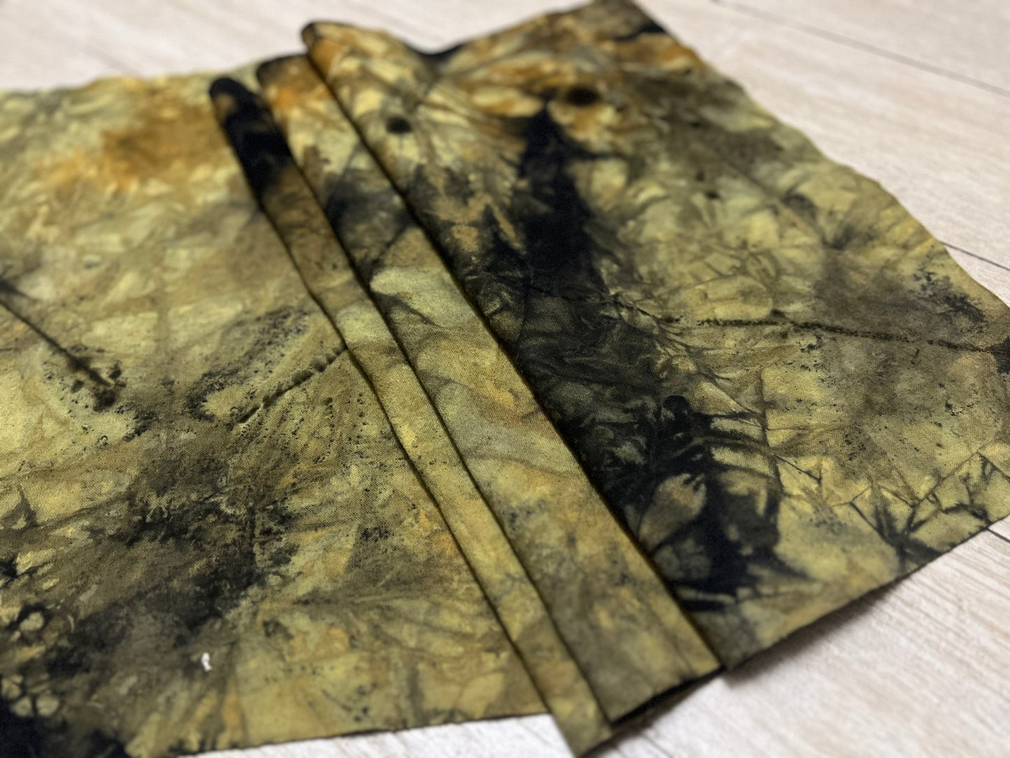 Hand Dyed Tea Table Cloth Plant Dyed Cotton Tea Mat Nature Dye Chabu Chaxi Two Sides
