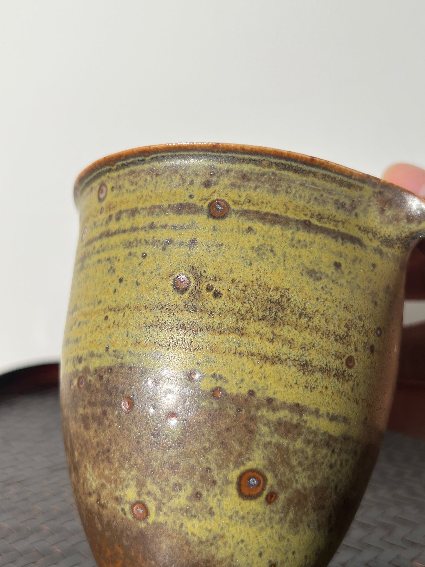 Fair cup Pottery Handmade Green Glaze Cup Handcrafted Gongdaobei Artwork Gongfu Teaware Japanese Ceramic