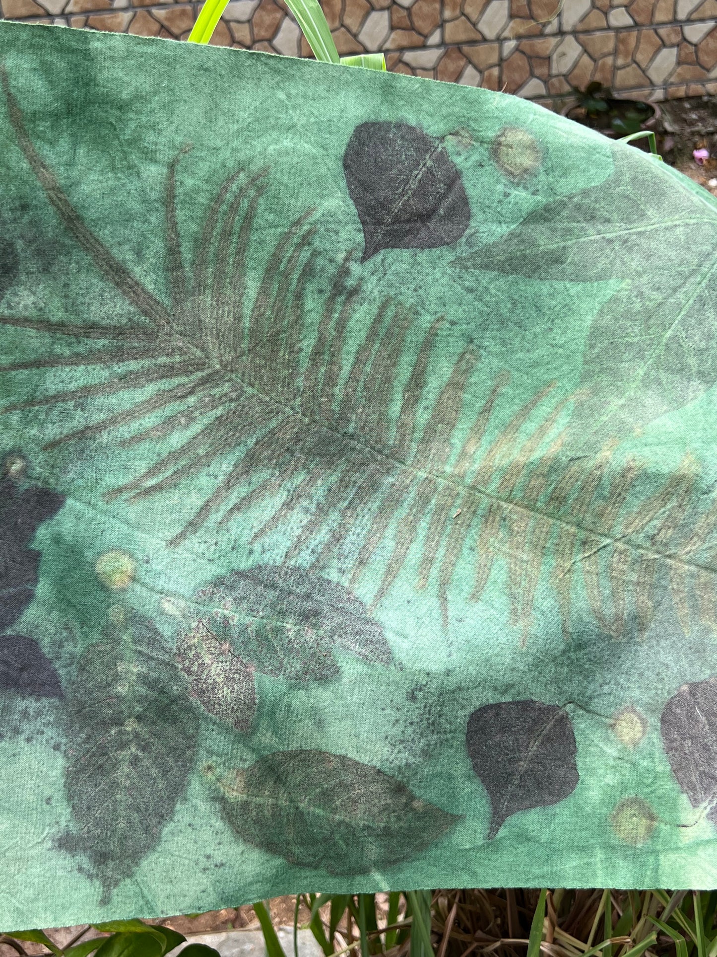 Hand-dyed Plant Dyed Tea Table Cloth Natural Dyeing Green Style Antique Style Chabu Chaxi