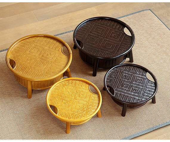 This is a bamboo weaving storage tea table.this is a black tea table