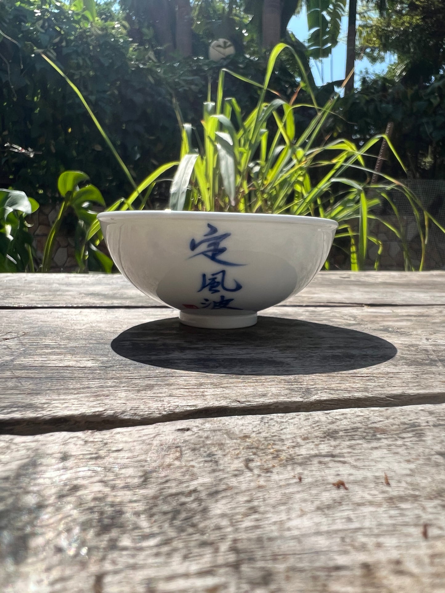 Handcrafted Jingdezhen Teacup Chinese Gaiwan Set Calligraphy White Blue Porcelain Fine China Cup