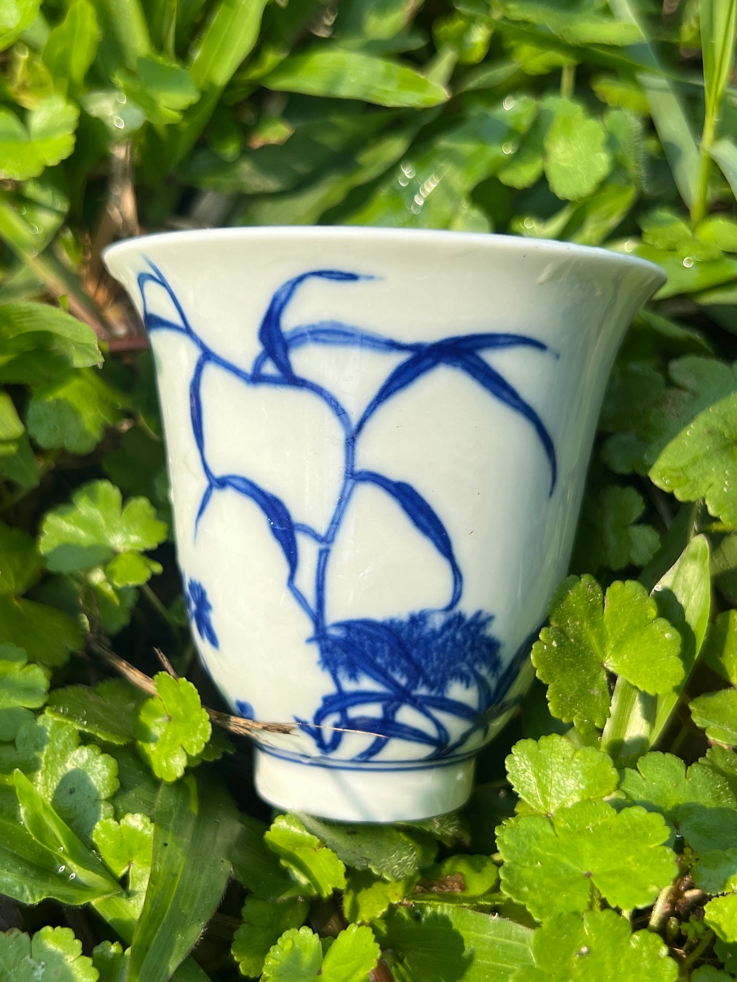 100% Handpainted Chinese Jingdezhen Ceramic Fine China Blue White Porcelain Flower Bird Pattern Qinghuaci