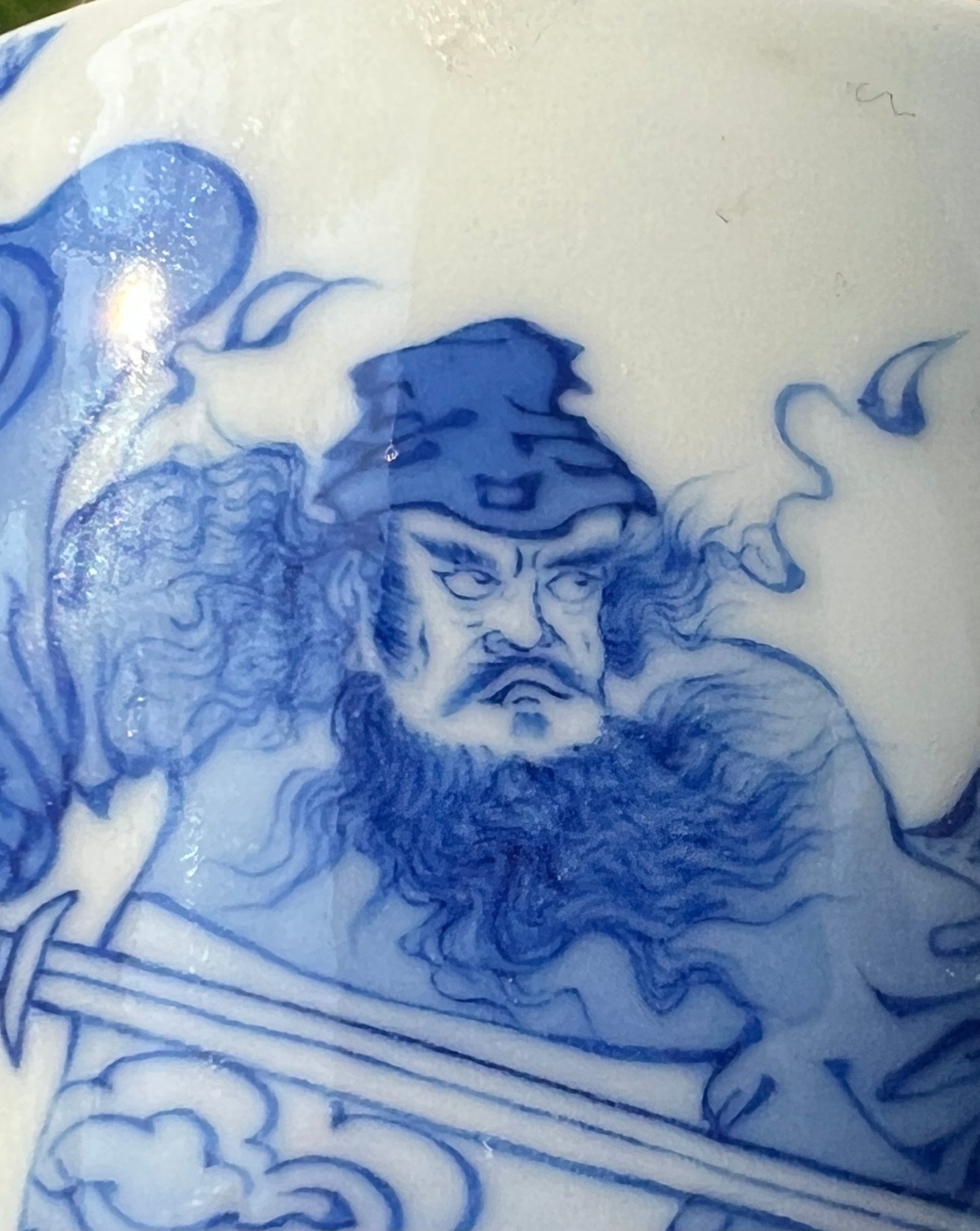 100% Handpainted Chinese Jingdezhen Ceramic Fine China Blue White Porcelain Zhongkui Portrait Qinghuaci