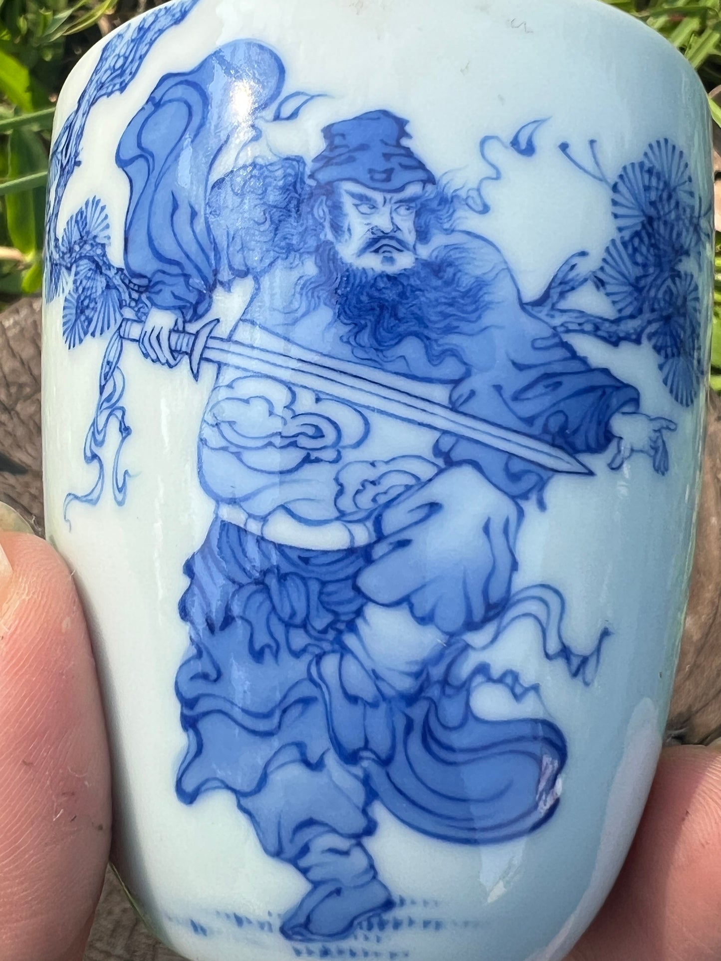 100% Handpainted Chinese Jingdezhen Ceramic Fine China Blue White Porcelain Zhongkui Portrait Qinghuaci