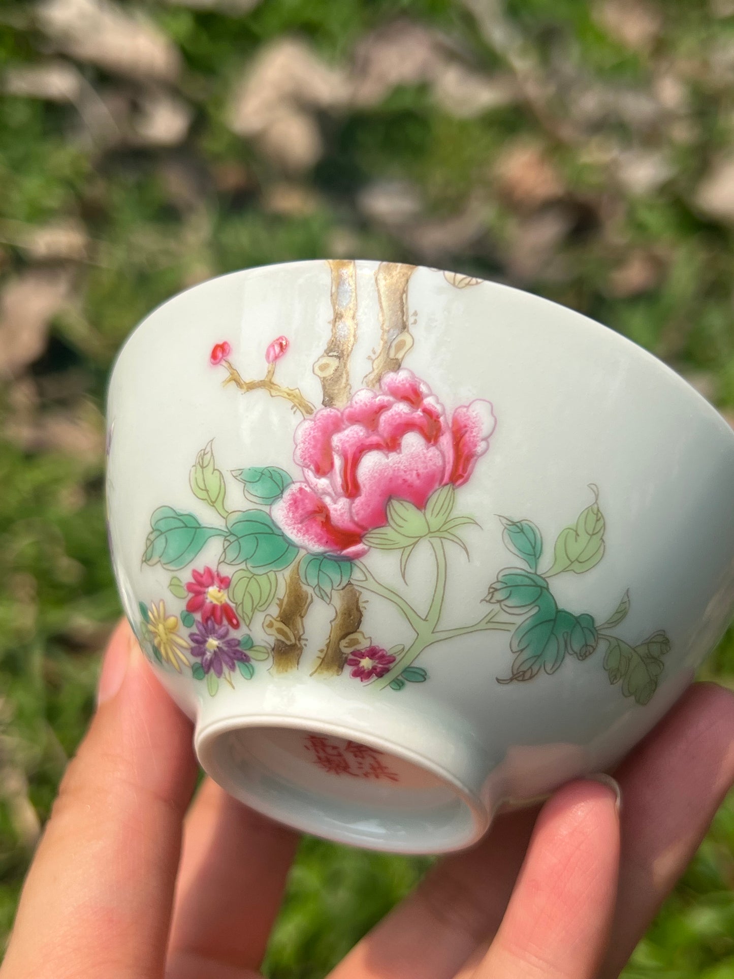 Handpainted Chinese Famille Rose Fencai Peony Flower Pattern Jingdezhen Master Tea Set