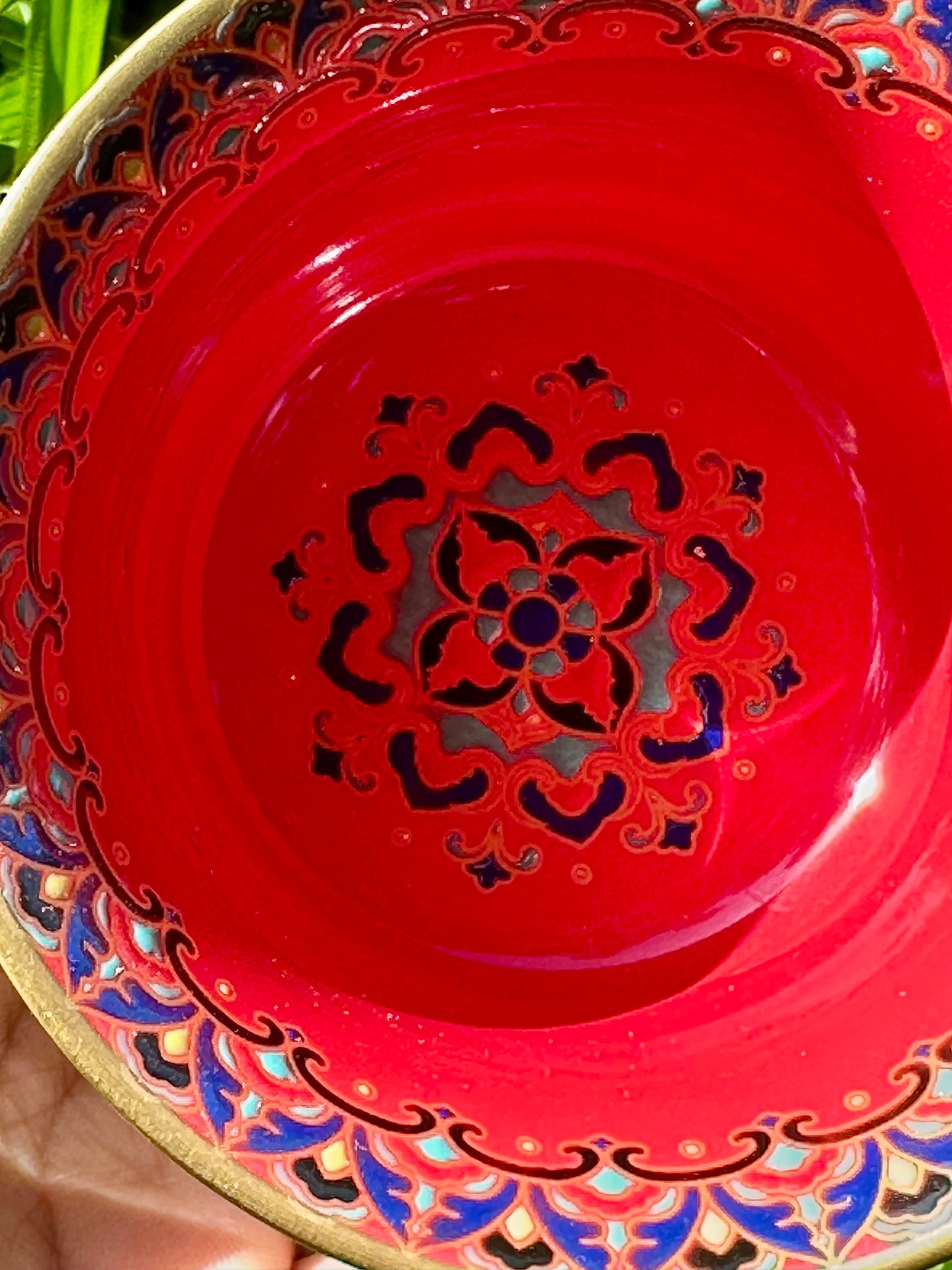 Chinese Red Enameled Hand Painted Porcelain Imitating Tapian Traditional Rubbing Bouddha Calligraphy Masterpiece Gaiwan Tea Tray Set